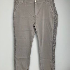 NEW PAIGE Mayslie Jogger Gray Snakeskin Accent Women's 34 w Defect